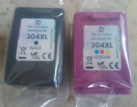 Refilled Inks For HP 304XL Black + 304XL Colour Ink Cartridges - FREE DELIVERY!