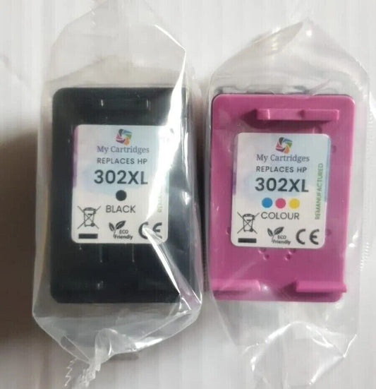 Refilled Inks For HP 302XL Black + 302XL Colour Ink Cartridges - FREE DELIVERY!