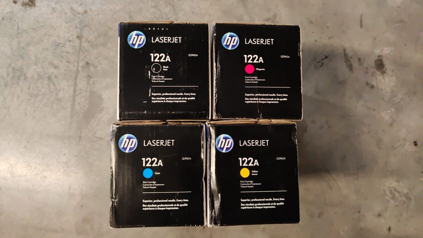 4x Genuine HP 122A Black Cyan Magenta Yellow Toner Cartridges FREE DELIVERY! VAT