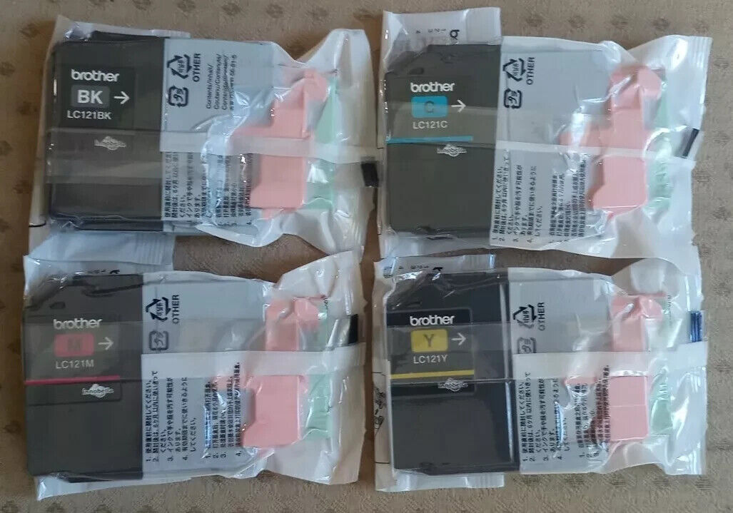 Genuine Brother LC121 Black Cyan Magenta Yellow ink cartridges FREE UK DELIVERY!