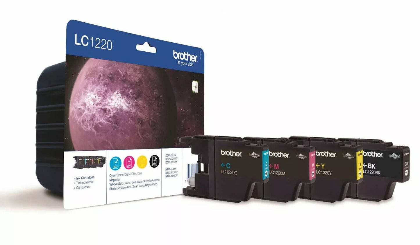 Genuine Brother LC1220 Set of 4 Ink Cartridges Lot - FREE UK DELIVERY - VAT inc.