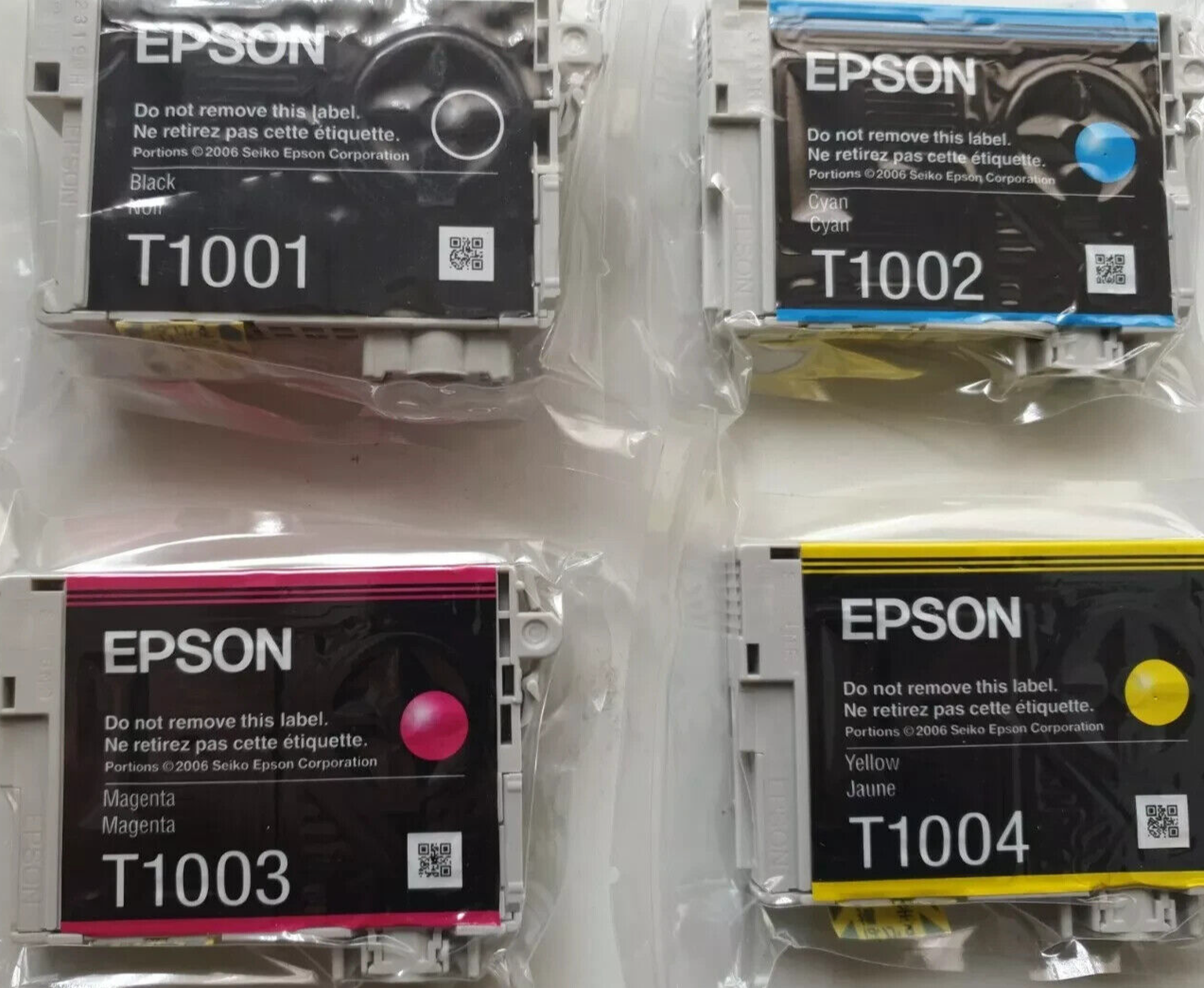 Genuine Epson T1001 Black + T1006 Cyan Magenta Yellow Ink Cartridges - VAT inc.