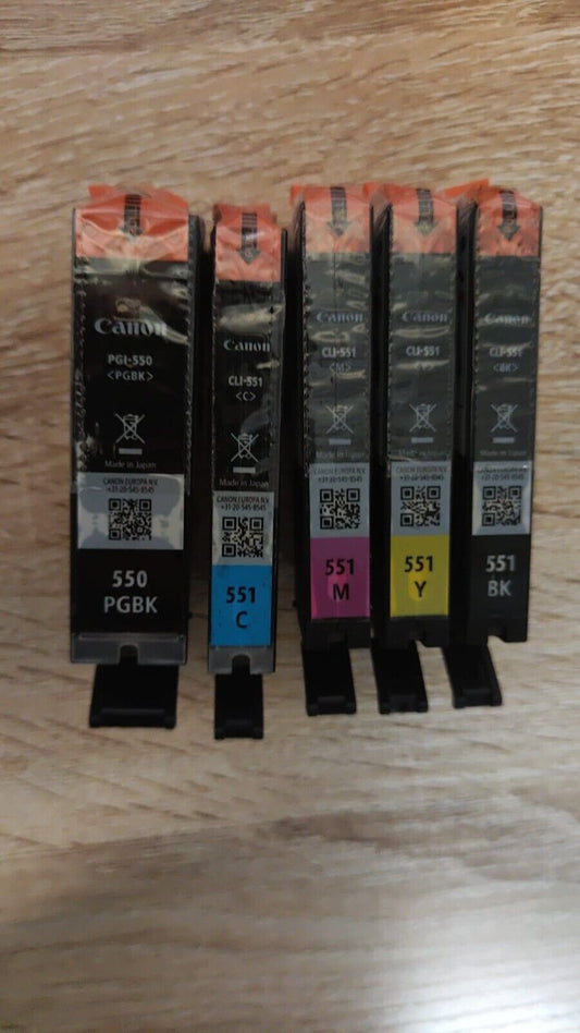 5x Genuine Canon PGI-550 & CLI-551 Ink Cartridges - FREE UK DELIVERY! VAT inc.