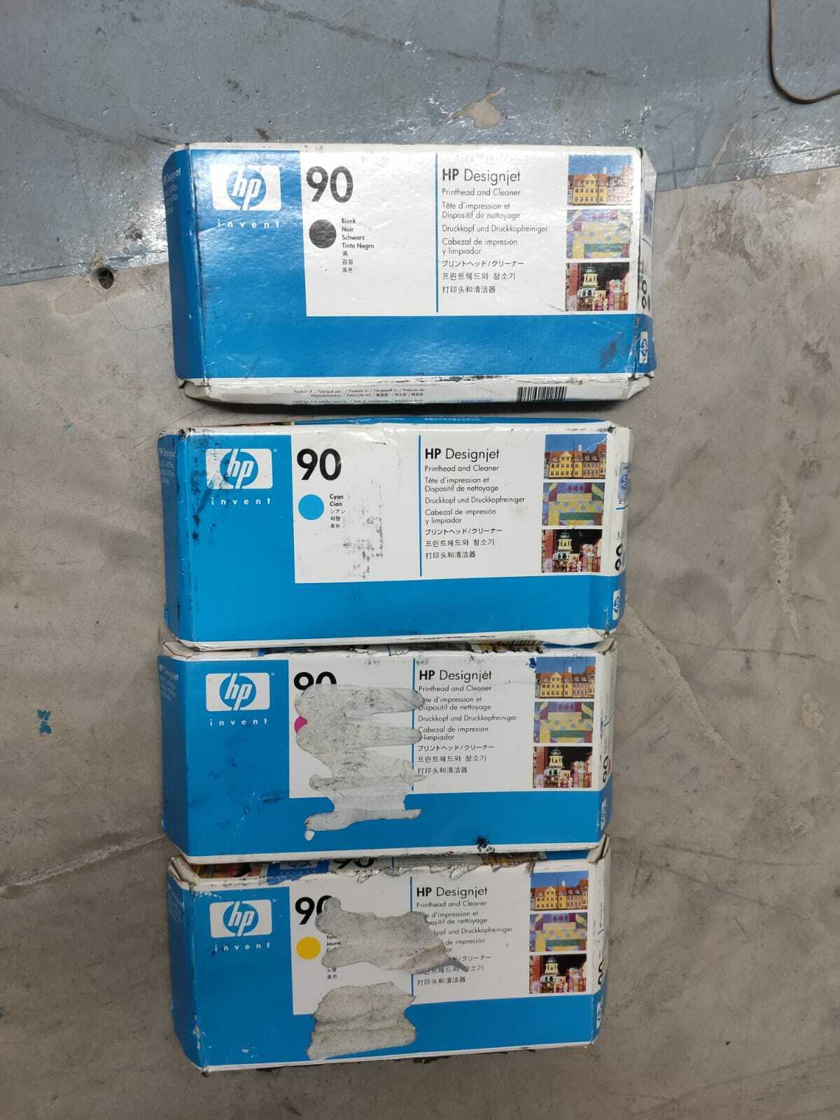 Genuine lot of HP 90 Printhead & Cleaners C5054A C5055A C5056A C5057A - VAT inc