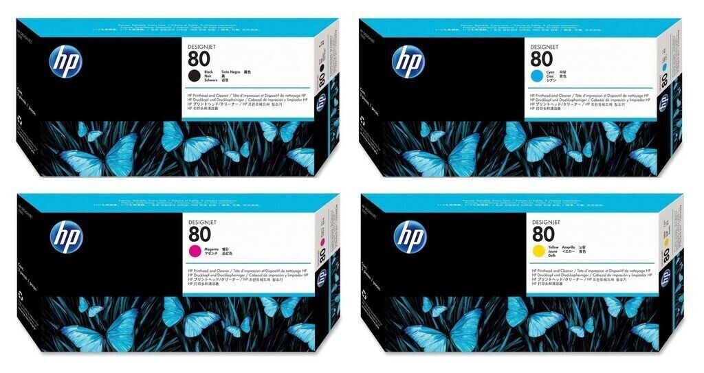 3x HP 80 Black Printheads + 1x HP 80 Magenta Printhead