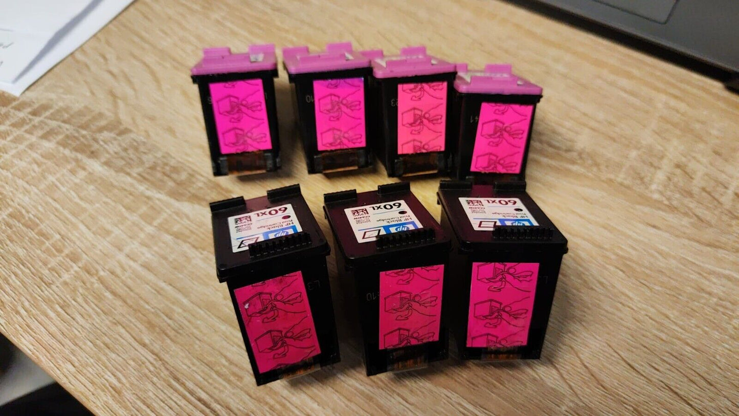 7x Genuine HP 60XL Black & Color Ink Cartridges (UNUSED) - FREE SHIPPING!