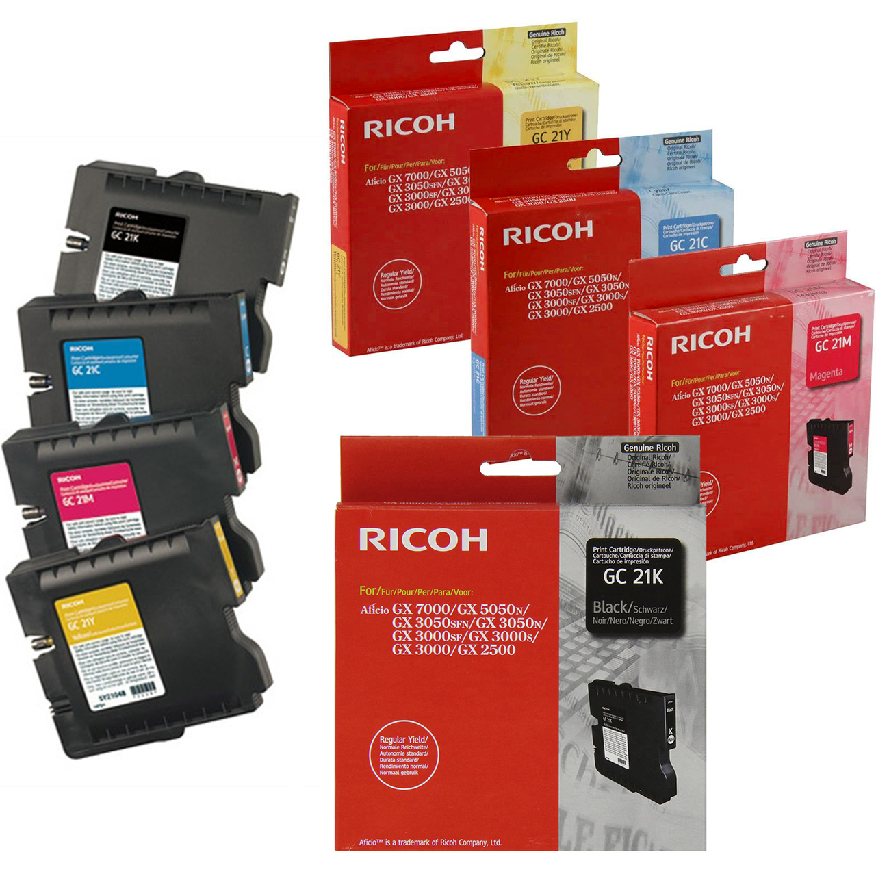 Genuine Ricoh GC21 / GC21H High Yield Ink Cartridges - FREE UK DELIVERY! VAT inc