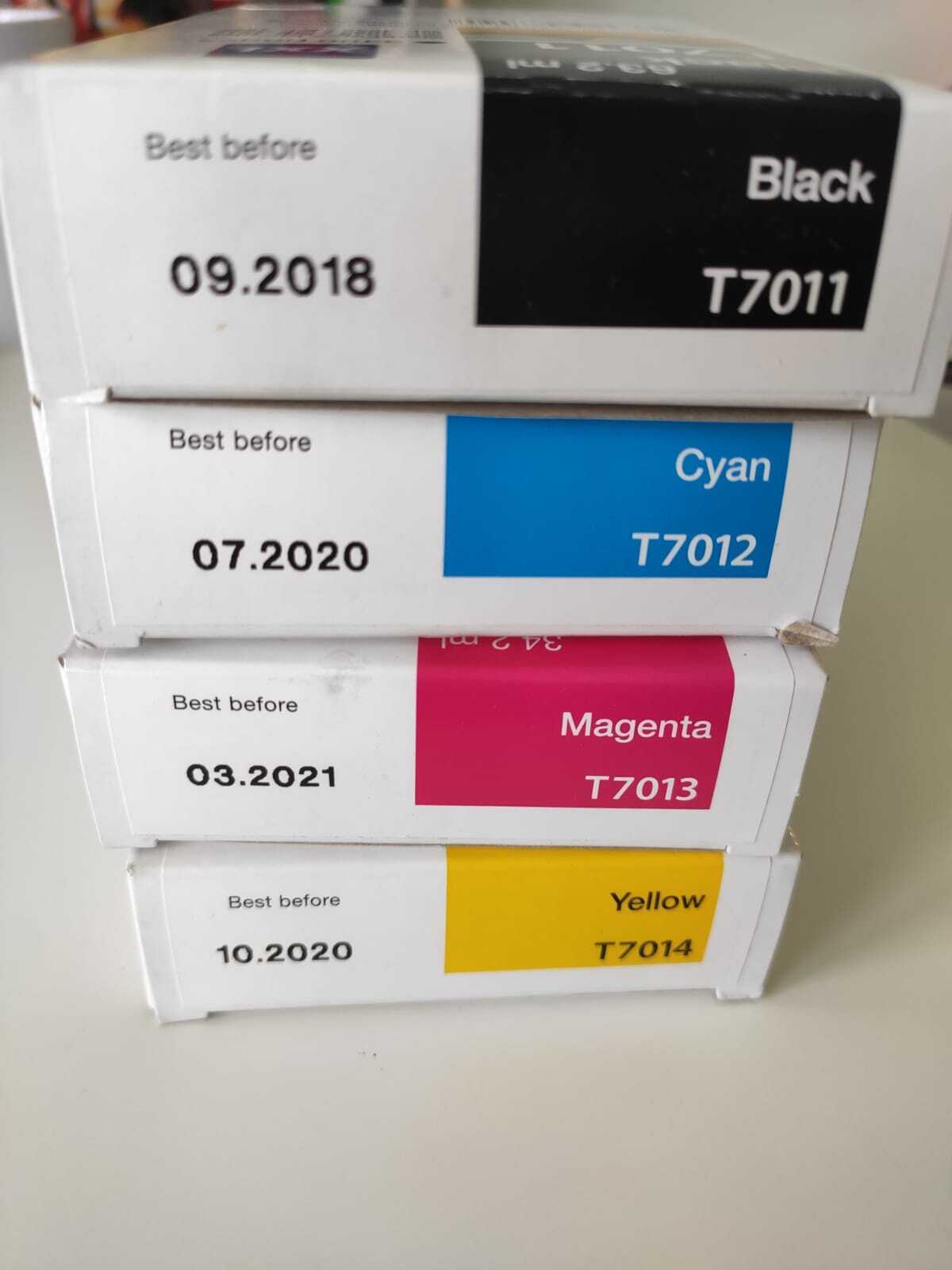 Genuine lot of Epson T7011/T7012/T7013/T7014 Extra High Capacity ink cartridges
