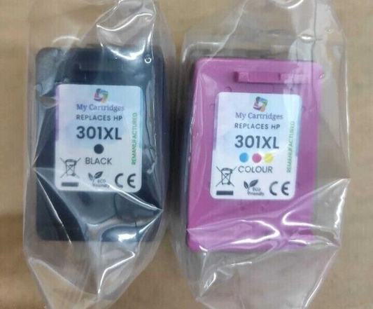 Refilled Inks For HP 301XL Black + 301XL Colour Ink Cartridges - FREE DELIVERY!