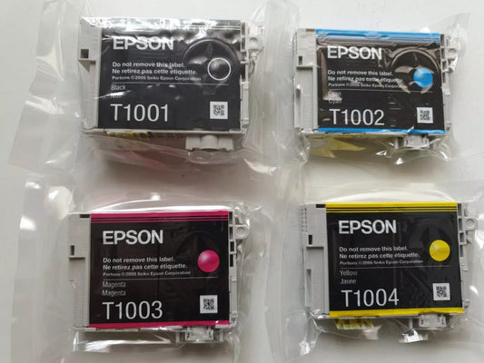 Genuine Epson T1001 Black + T1006 Cyan Magenta Yellow Ink Cartridges - VAT inc.