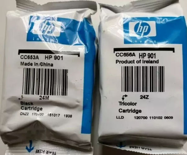 Genuine HP 901 Black & Colour ink Cartridges (CC653AE CC656AE) FREE UK DELIVERY!