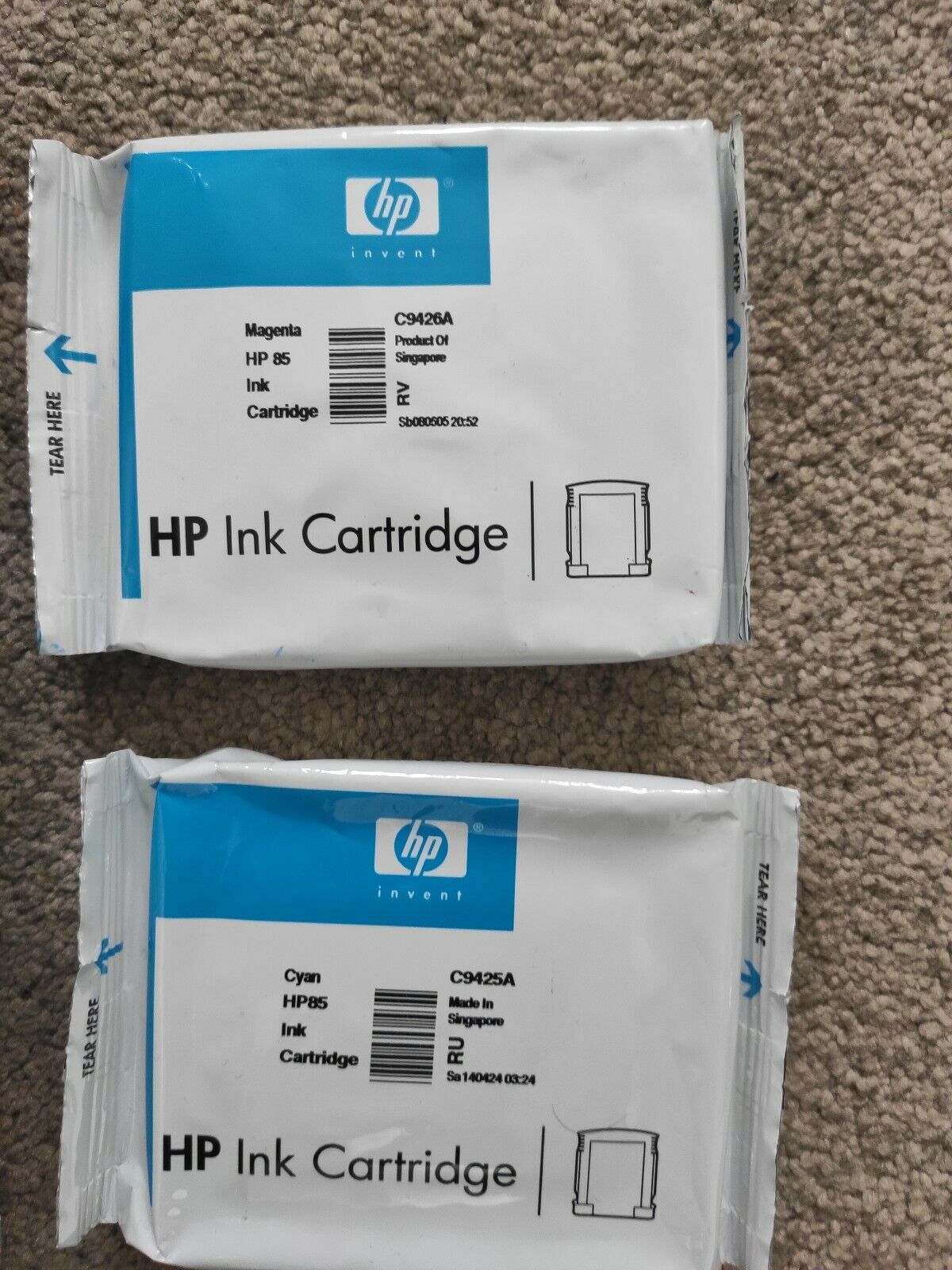 Genuine HP 85 set of 5 Ink Cartridges - C9425A/C9426A/C9427A/C9428A/C9429A - VAT