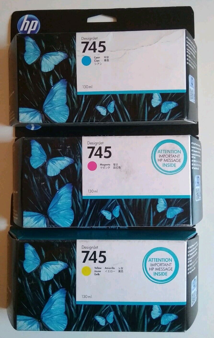 HP 745 Magenta F9J95A, Yellow F9J96A, Cyan F9J97A Ink Cartridges for Z2600 Z5600