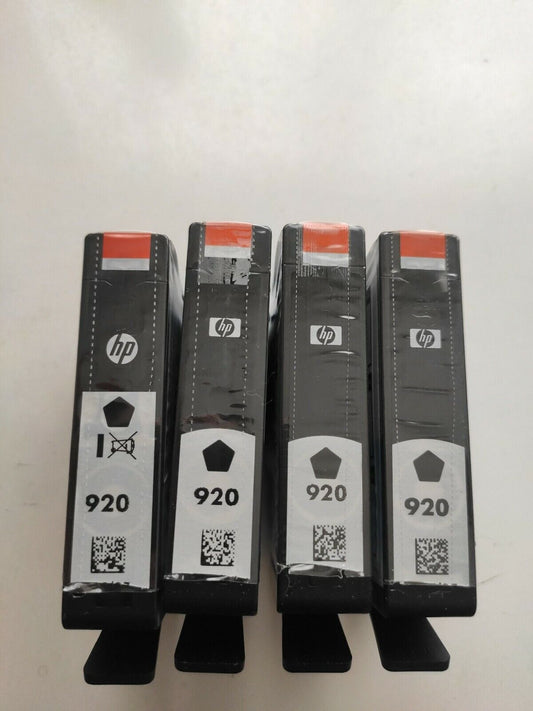 4x Genuine HP 920 Black ink cartridges (CD971AE) - FREE UK DELIVERY