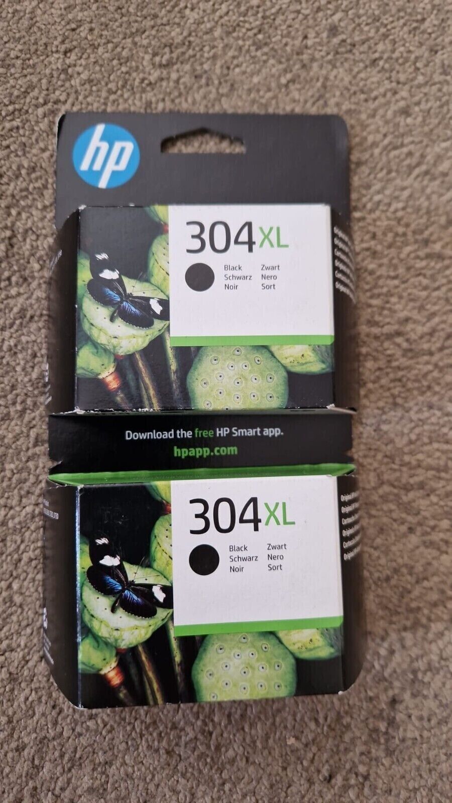 2x Genuine HP 304XL Black Ink Cartridges 2023 dates (N9K08AE) FREE UK DELIVERY!