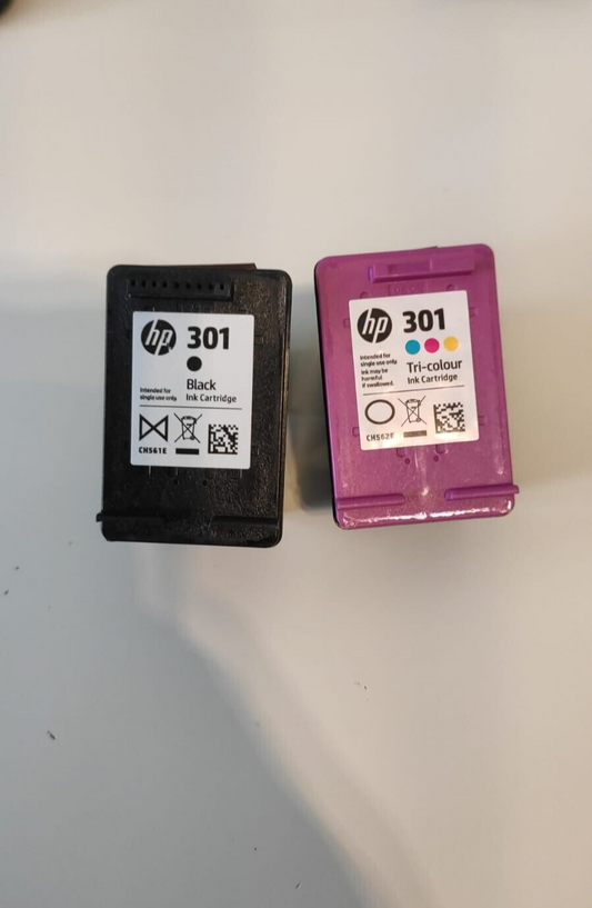 UNBOXED HP 301 Black and Colour Ink Cartridges (CH561EE + CH562EE) FREE DELIVERY