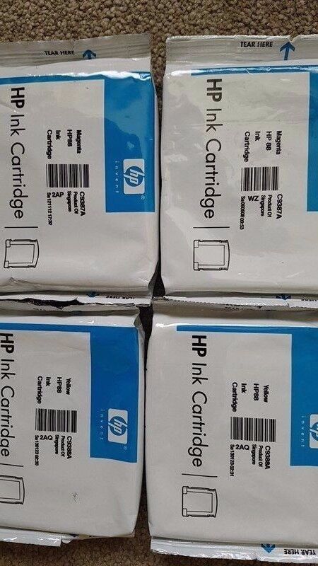 2x Genuine HP 88 Black Cyan Magenta Yellow Ink Cartridges - C9385A/86A/87A/88A