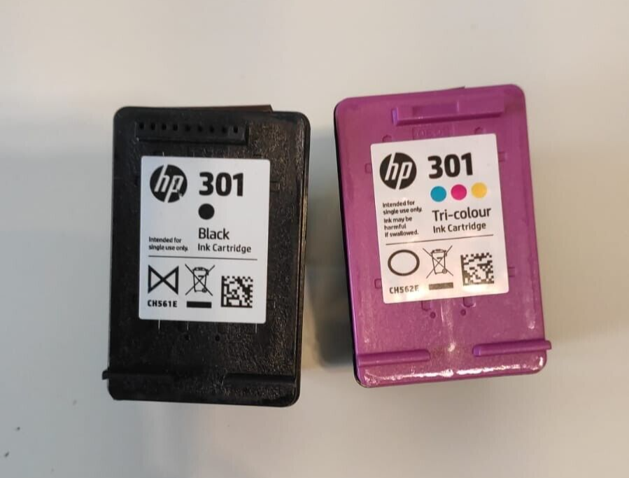 UNBOXED HP 301 Black and Colour Ink Cartridges (CH561EE + CH562EE) FREE DELIVERY