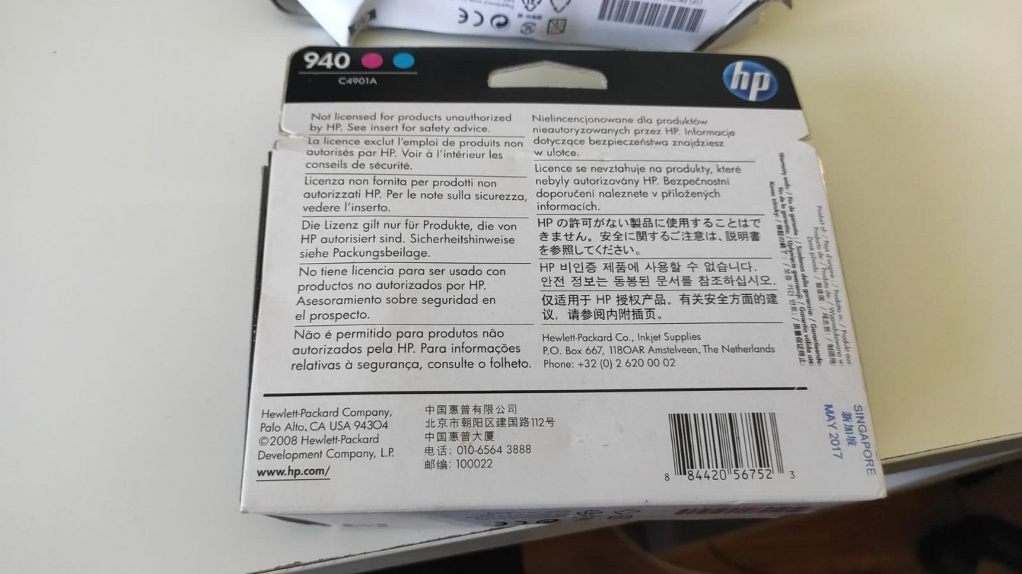 UNBOXED HP 940 Printheads set Black/Yellow + Cyan/Magenta (C4900A C4901A) - VAT