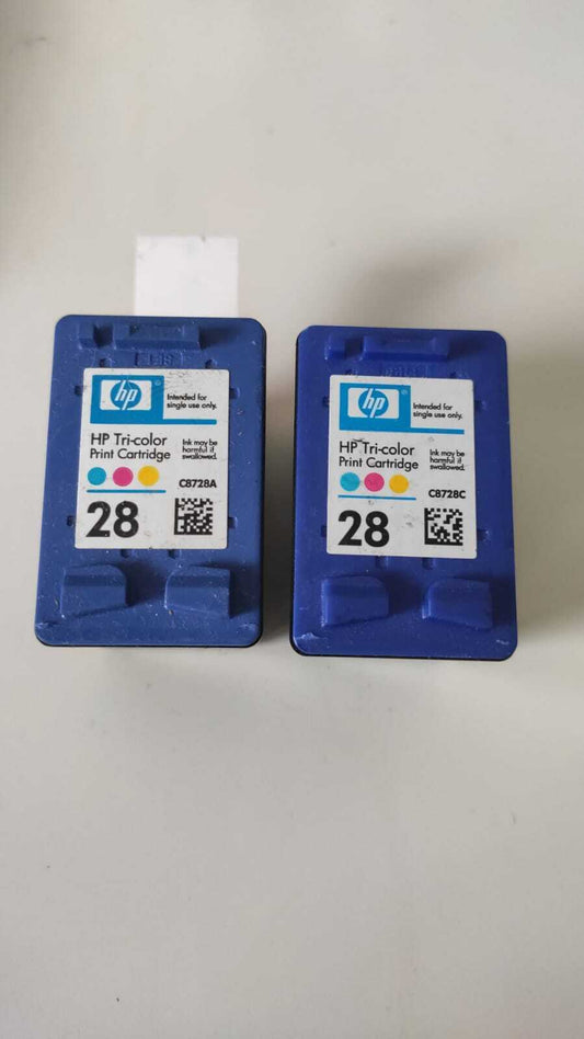 2x UNBOXED HP 28 Tri-Colour ink cartridges (C8728AE) - FREE UK DELIVERY! VAT inc