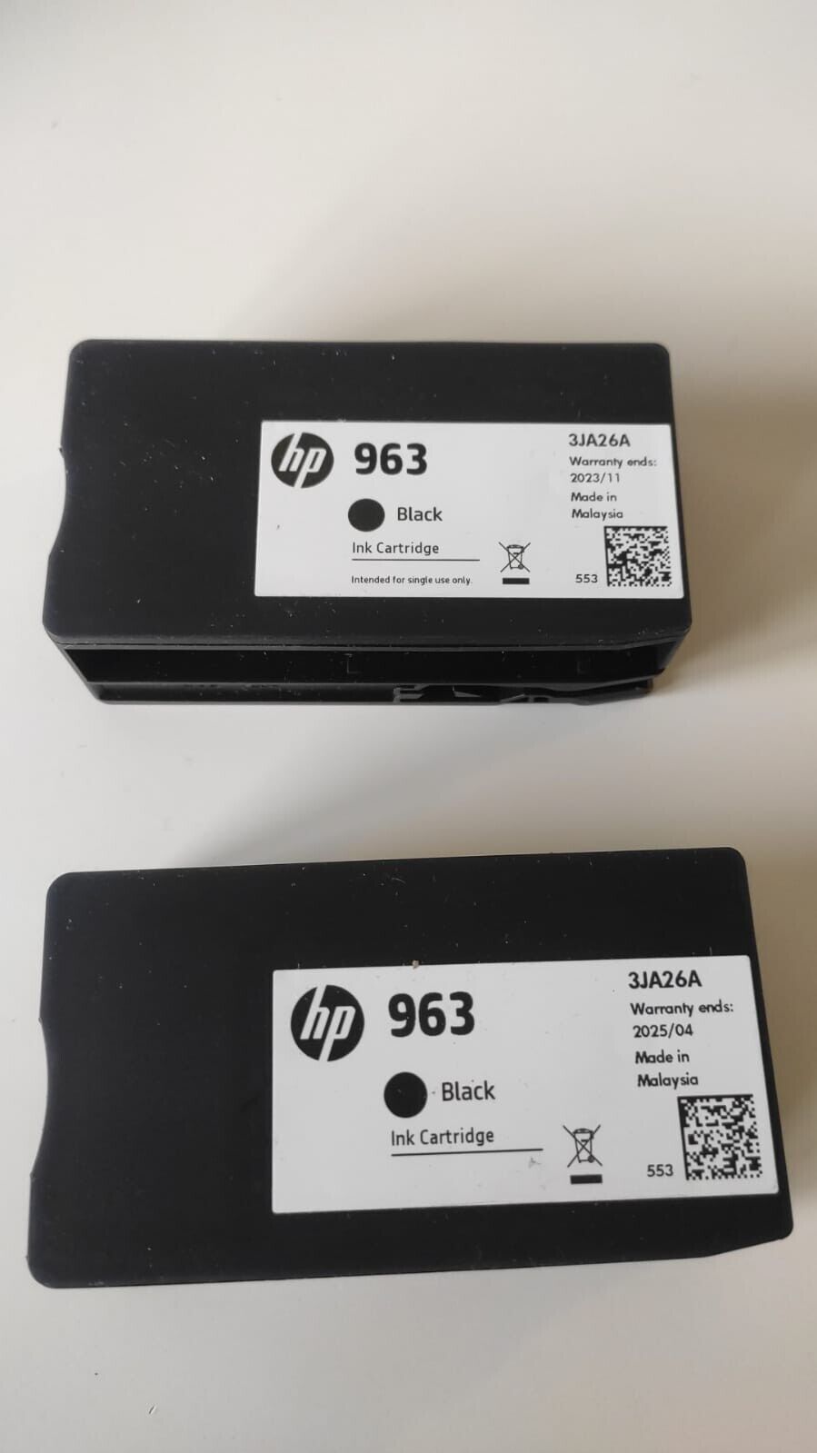 2x Genuine HP 963 Black Ink Cartridges (NO BOX) 3JA26AE - FREE UK DELIVERY!