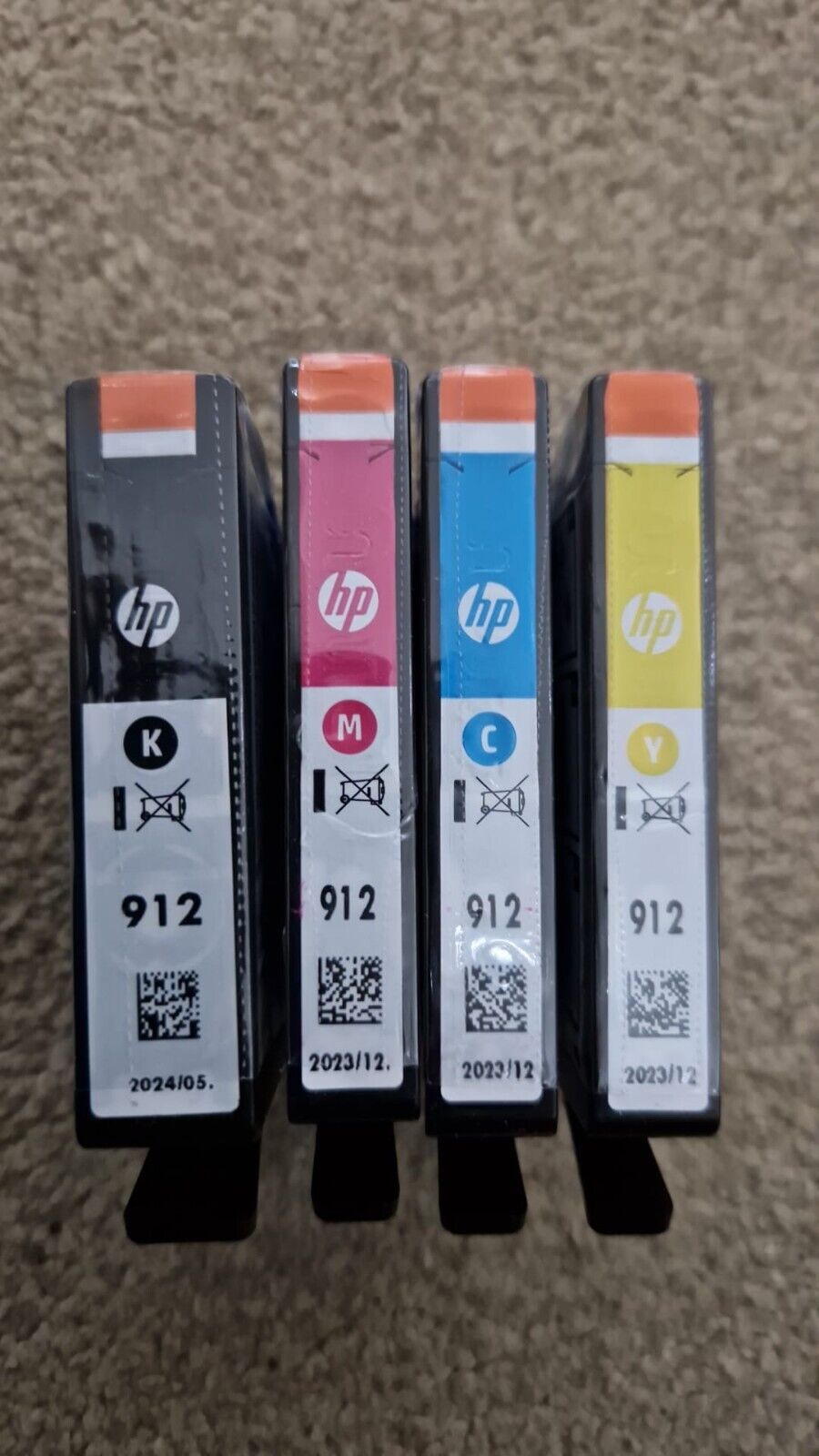 4x Genuine HP 912 Black Cyan Magenta Yellow Ink Cartridges - FREE UK DELIVERY!