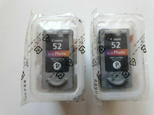 2x Genuine Canon CL-52 Photo Ink Cartridges - FREE UK DELIVERY - Canon 52
