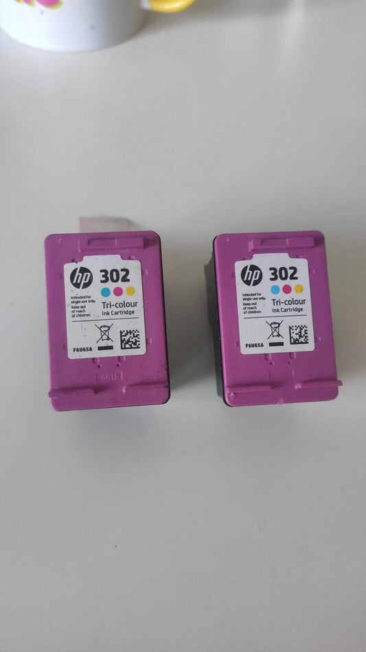 2x UNBOXED HP 302 Colour Ink Cartridges (F6U65A) - FREE UK DELIVERY!