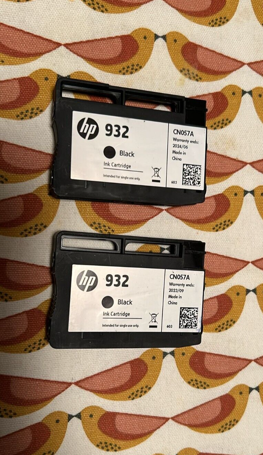 2x Genuine HP 932 Black ink cartridges (NO BOX) - FREE UK DELIVERY! VAT included