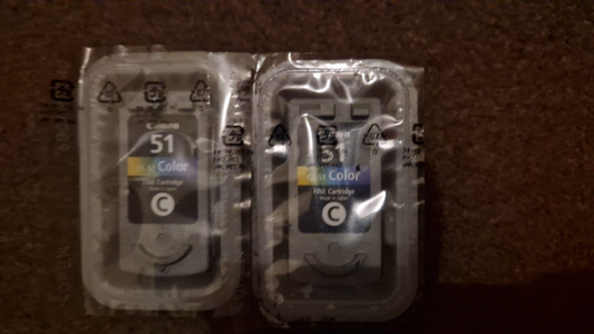 2x Genuine Canon CL-51 Ink Cartridges for Chromalife Pixma series - VAT inc