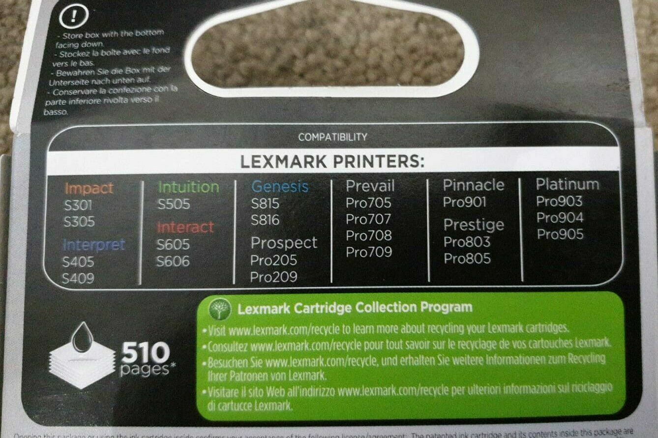Genuine Lexmark 100XL Black, Cyan, Magenta Yellow Ink Cartridges - FREE DELIVERY