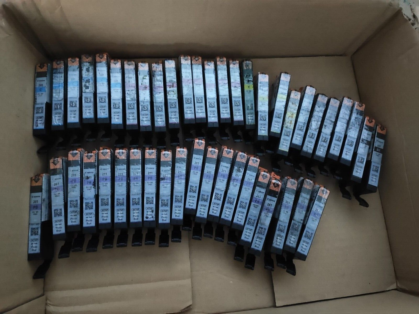 46x Genuine Canon CLI-281 setup colour ink cartridges (46 cartridges!)