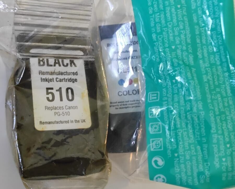 Canon PG-510 Black + CL-511 Colour Remanufactured Ink Cartridges - FREE DELIVERY