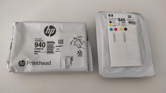 Genuine HP 940 Printheads set Black/Yellow + Cyan/Magenta (C4900A C4901A) - VAT