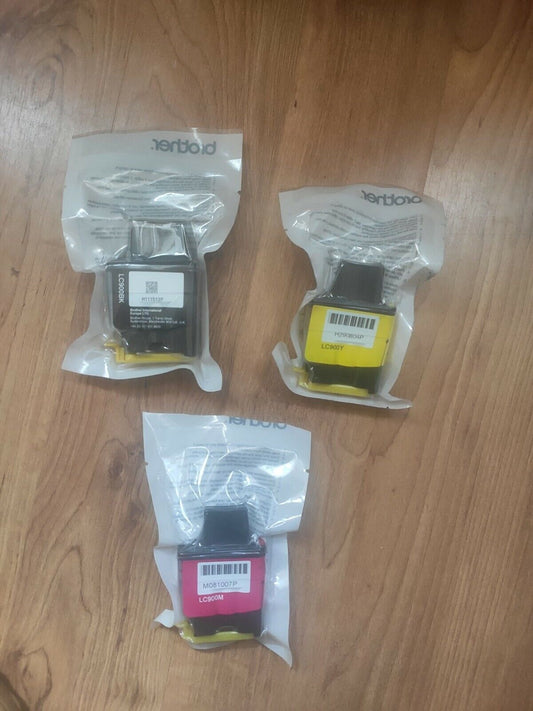 3x Genuine Brother LC900 Black Magenta Yellow Ink Cartridges (no Cyan) - VAT inc