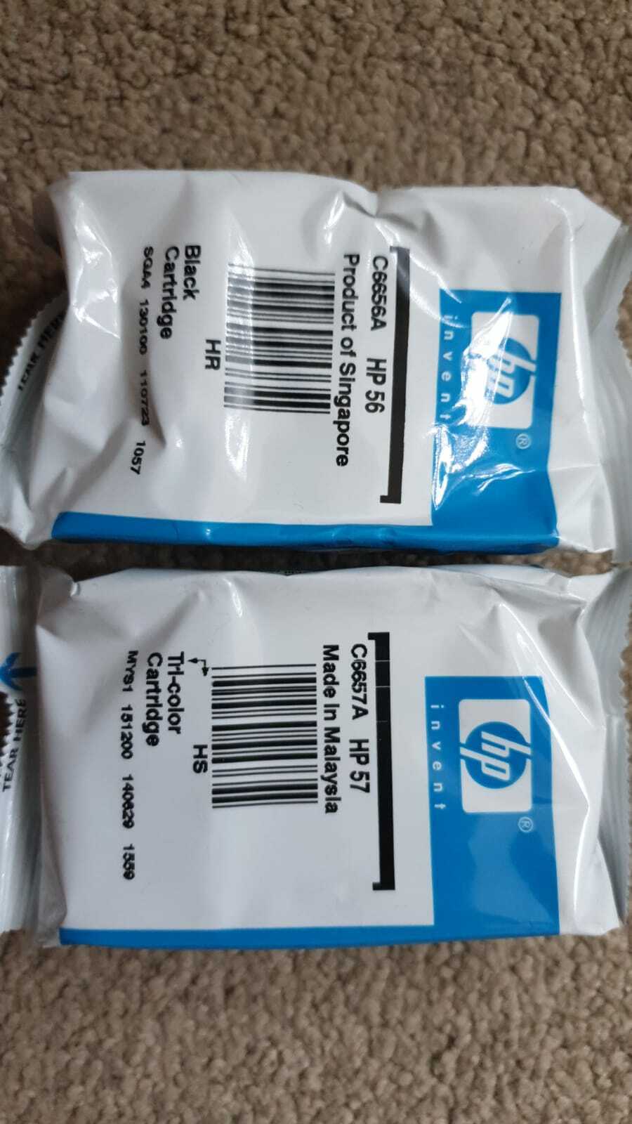 Genuine HP 56 Black & HP 57 Tri-Colour ink cartridges (C6656A + C6657A)