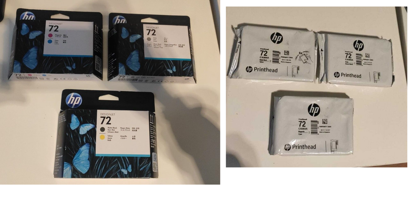 2x HP 72 printheads sets (C9380A C9383A C9384A) - FREE UK DELIVERY!