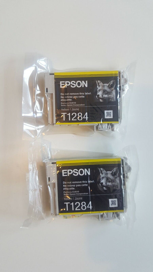 2x Genuine EPSON T1284 Yellow Ink Cartridges (T1284) - FREE UK DELIVERY!