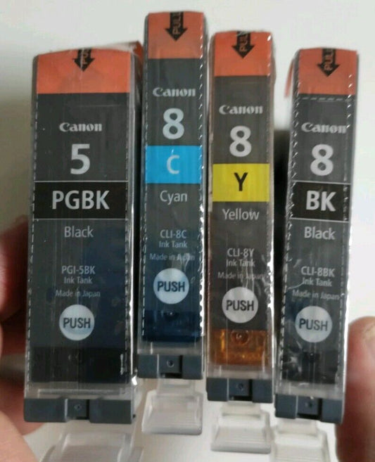 Genuine Canon PGI-5Bk & CLI-8Bk CLI-8C CLI-8Y ink cartridges - VAT included