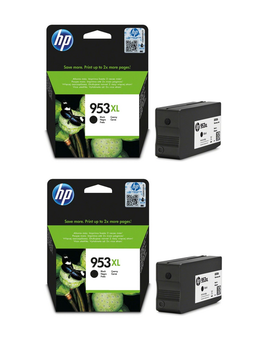 UNBOXED 2x Genuine HP 953XL Black ink cartridges (L0S70AE) - FREE UK DELIVERY!