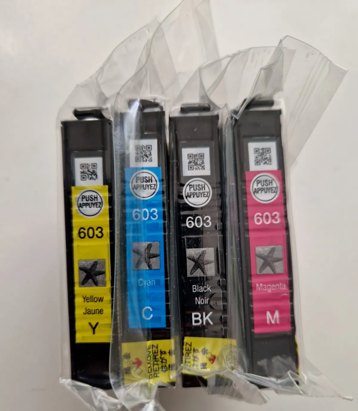 Genuine Epson 603 Black Cyan Magenta Yellow ink cartridges - FREE UK DELIVERY!