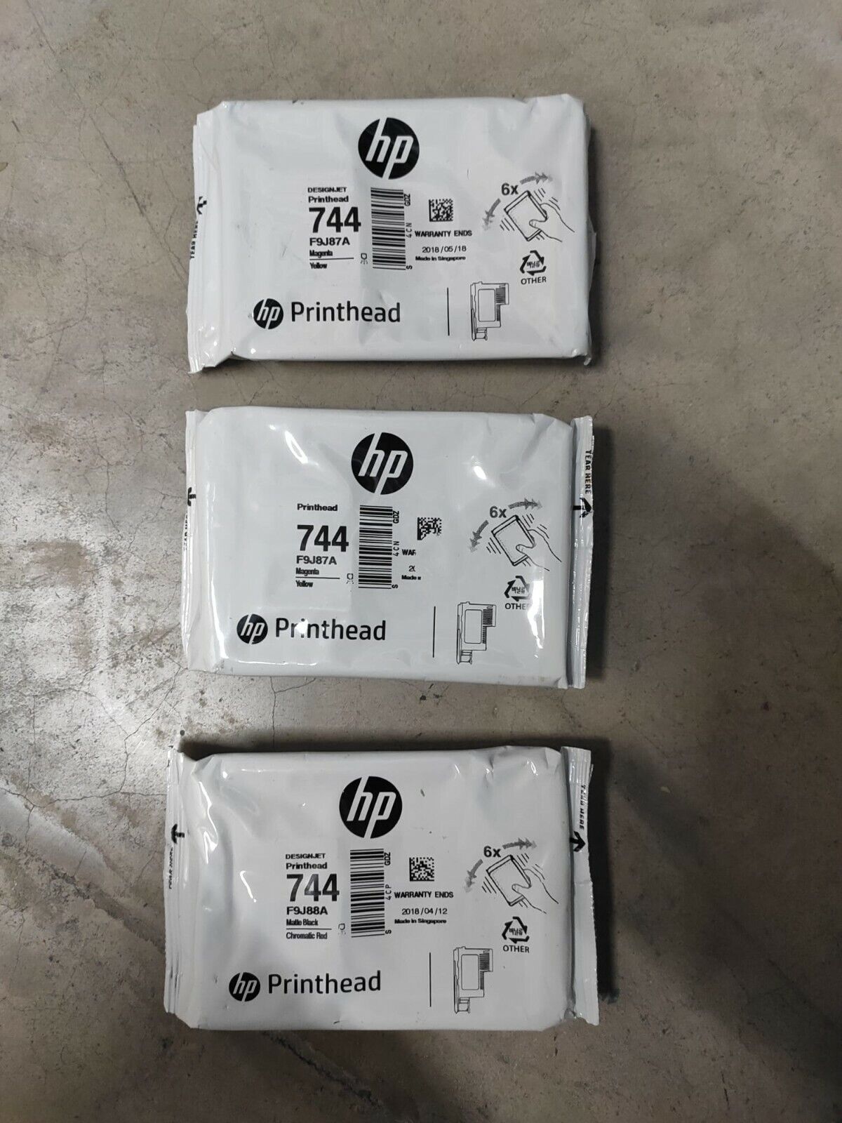 Genuine HP 744 Printheads - F9J86A/F9J87A/F9J88A - Designjet Z2600 Z5600