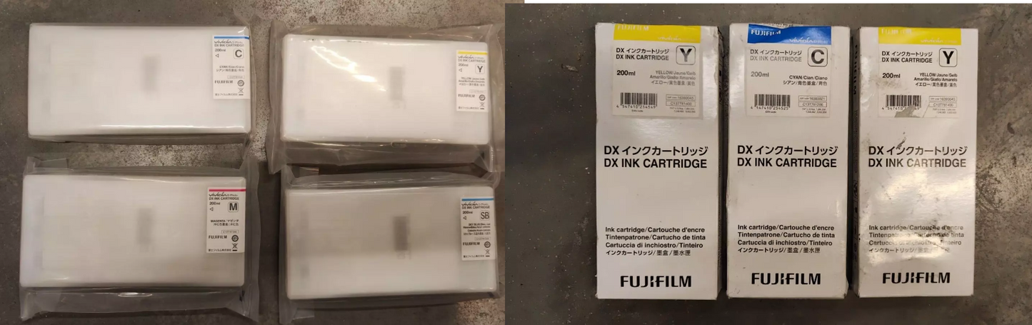 7x Genuine FUJIFILM DX Vividia Ink Cartridges (200ml) - Original!