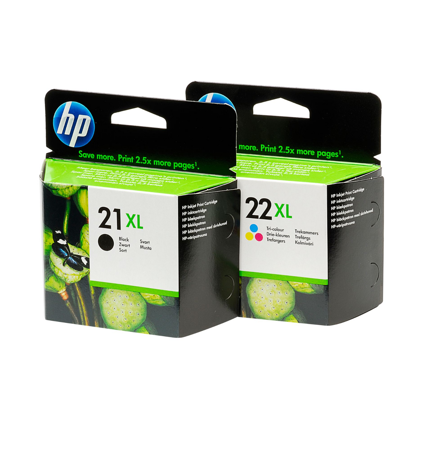 Genuine HP 21XL Black + HP 22XL Colour ink cartridges - FREE UK DELIVERY!