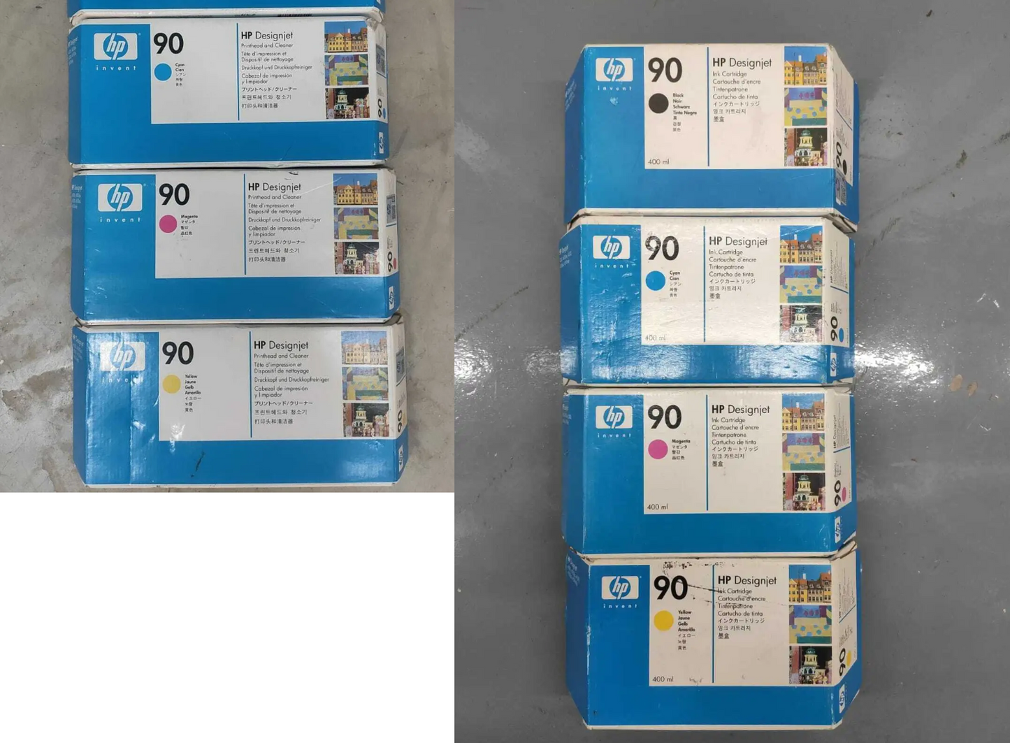 3x HP 90 Printhead & Cleaners + 4x HP 90 ink cartridges