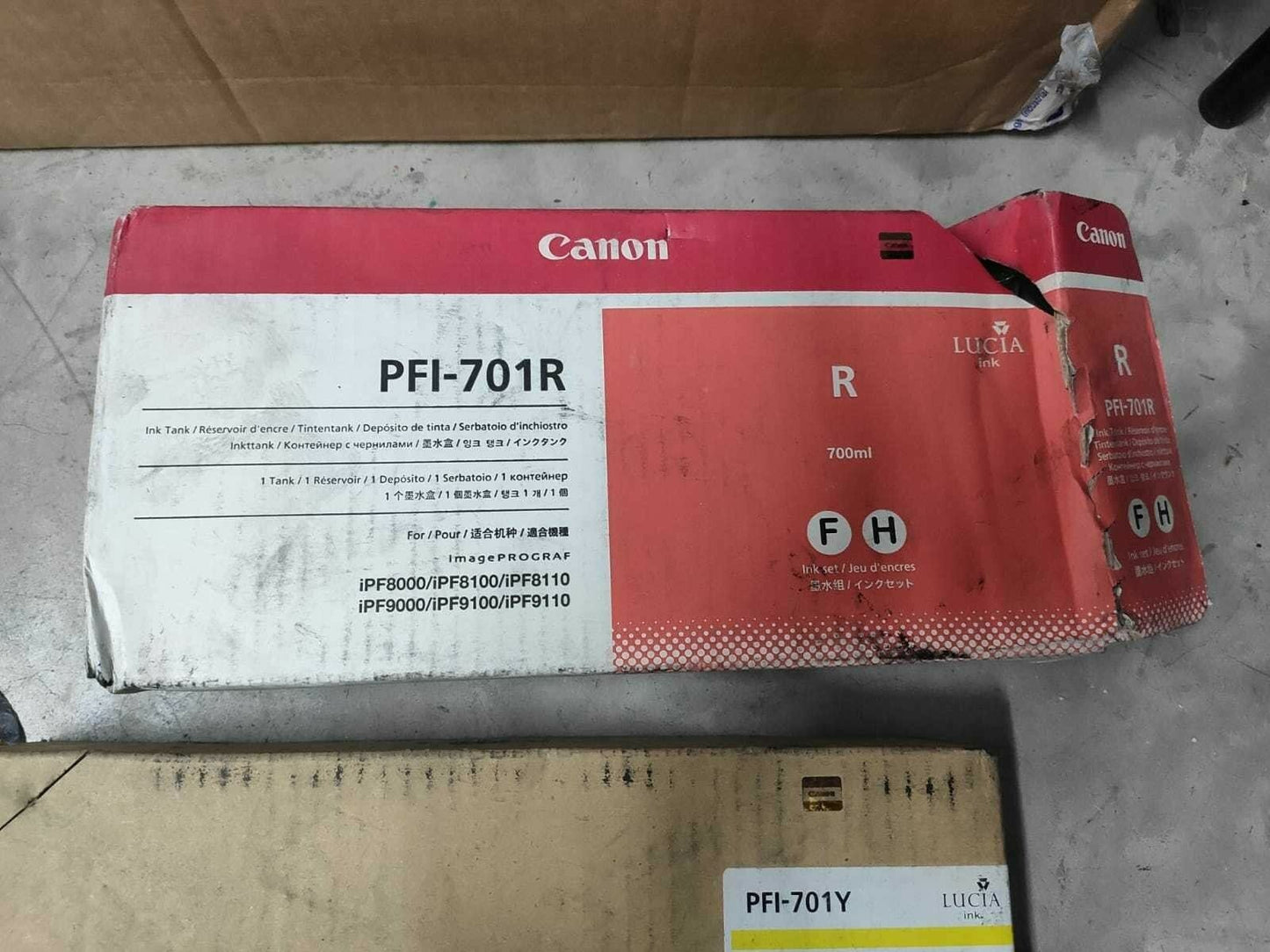 Genuine lot of Canon PFI-701 ink cartridges 700ml - ImagePROGRAF iPF 8000 9000