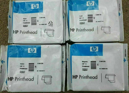 Genuine HP 11 Black Cyan Magenta Yellow Printheads lot - FREE DELIVERY! VAT inc.