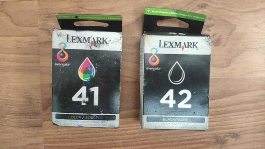 Genuine Lexmark 41 + 42 Black & Colour Ink Cartridges - FREE UK DELIVERY - VAT
