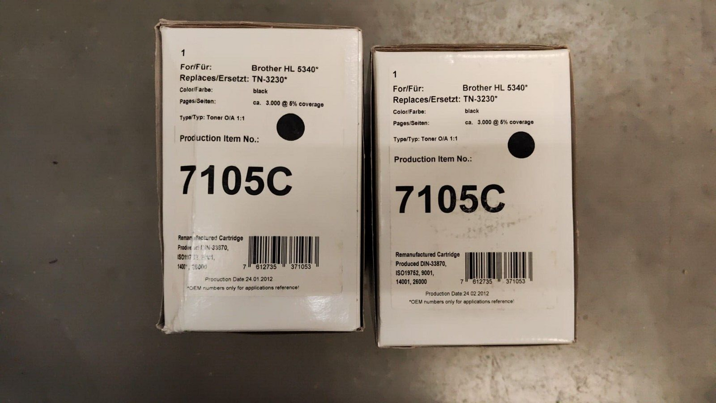 2x Compatible Black Toner Cartridges TN-3230 for Brother HL-5340 FREE DELIVERY!