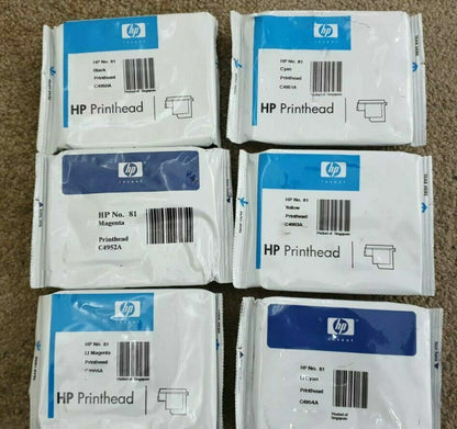 Genuine lot of HP 81 Printhead and Cleaners (C4950-C4955A) - VAT included